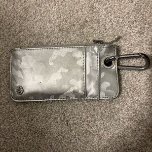 Silver Camouflage Phone Pouch with Carabiner
